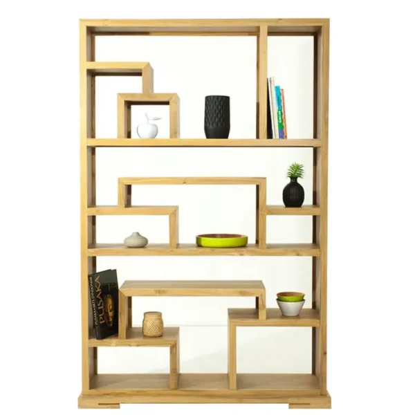 Etagère Design En Teck "golga" 190cm Naturel – Image 2