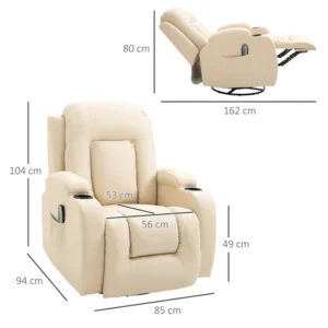 HOMCOM Fauteuil De Massage Électrique Chauffant