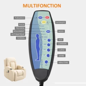 HOMCOM Fauteuil De Massage Électrique Chauffant