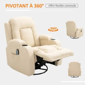 HOMCOM Fauteuil De Massage Électrique Chauffant