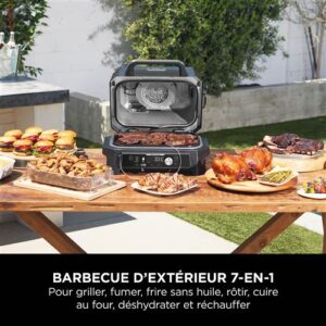 Barbecue et fumoir électrique Ninja Woodfire Pro Connect OG901EU 1700 W Bleu et Gris