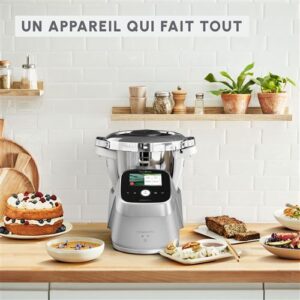 Robot cuiseur multifonction Moulinex i-Companion Touch Pro HF93EC 1550 W Argent