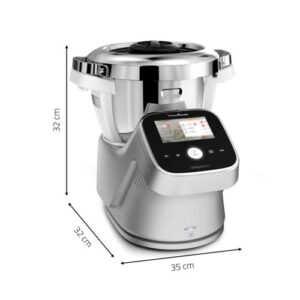 Robot cuiseur multifonction Moulinex i-Companion Touch Pro HF93EC 1550 W Argent