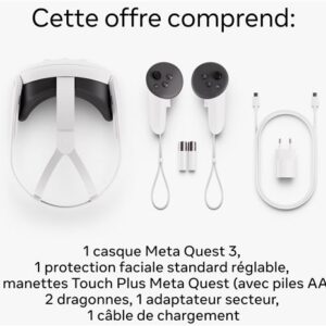 Casque réalité virtuelle et mixte Meta Quest 3, 512 Go