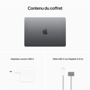 Apple MacBook Air 13" 256 Go SSD 16 Go RAM Puce M2 CPU 8 Cœurs GPU 8 Cœurs Gris sidéral